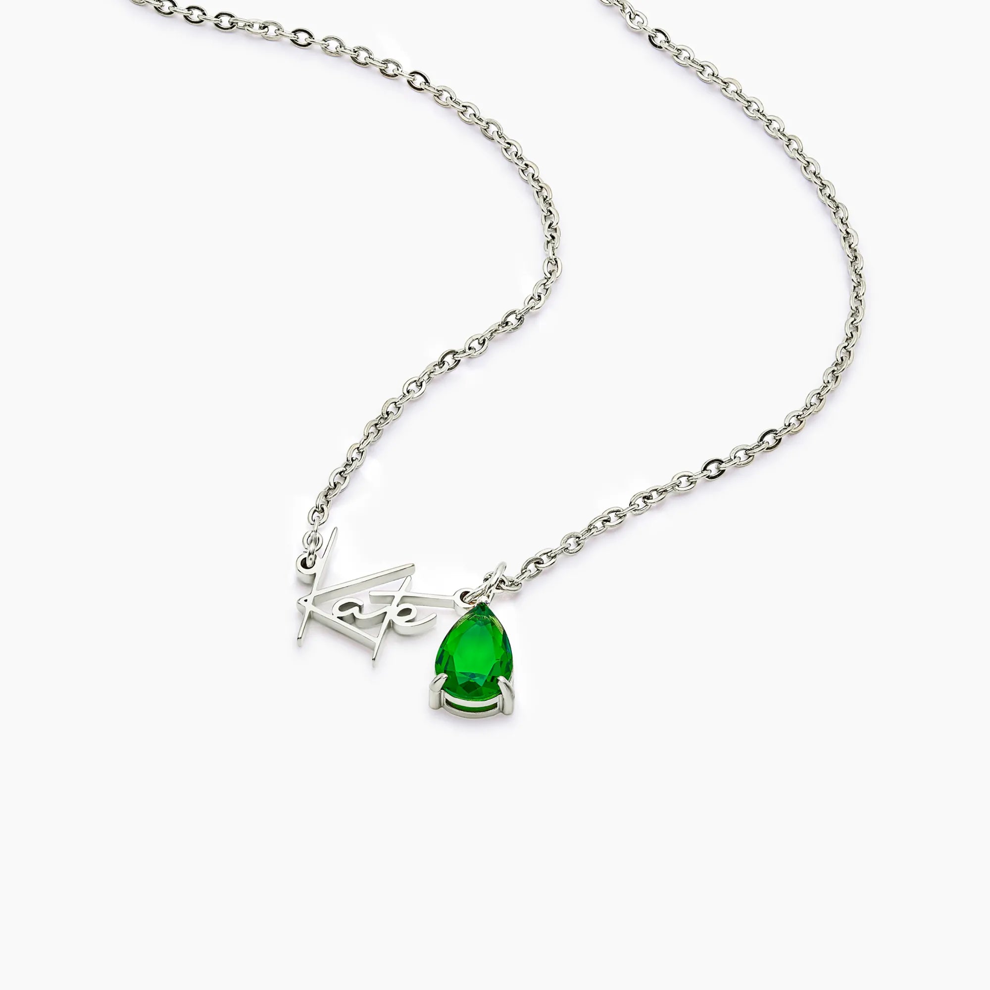 Collar personalizado con nombre y piedra de nacimiento