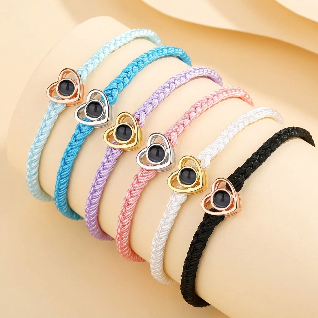 Pulsera personalizada de corazón con foto